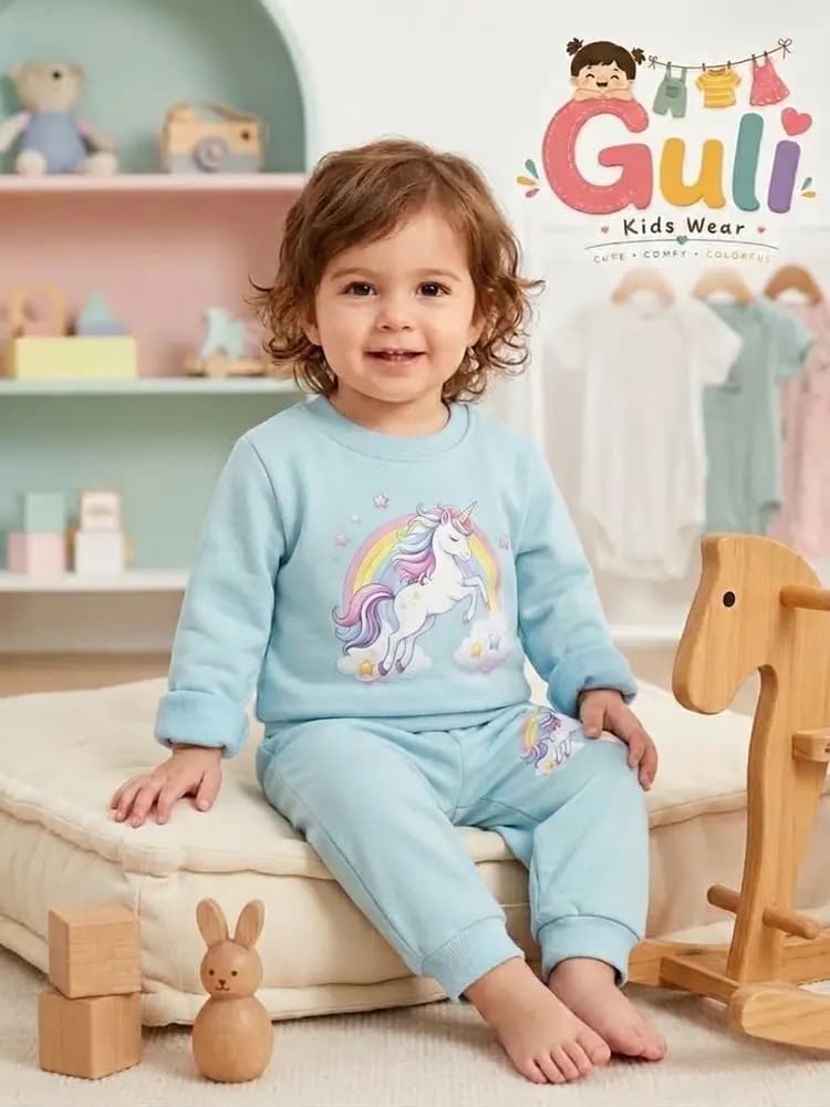 Cloud Print Sleep Suit — light blue color view 2