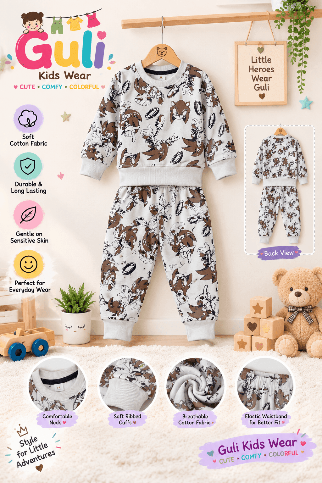 Classic Snap Bodysuit (5-pack) — brown color