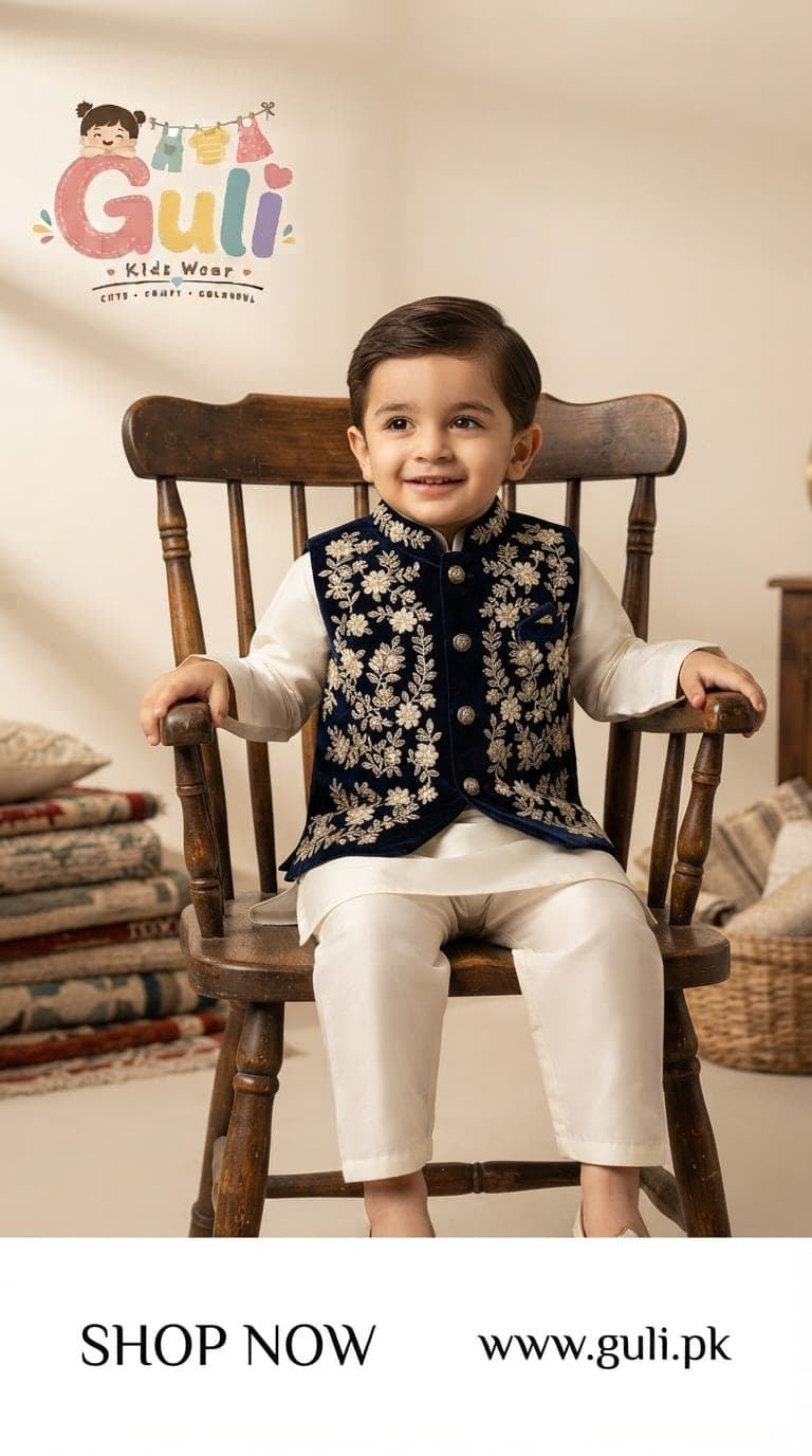 Embroidered Waistcoat Set — black coat